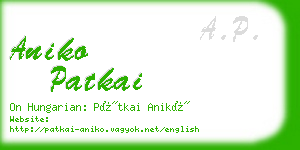 aniko patkai business card